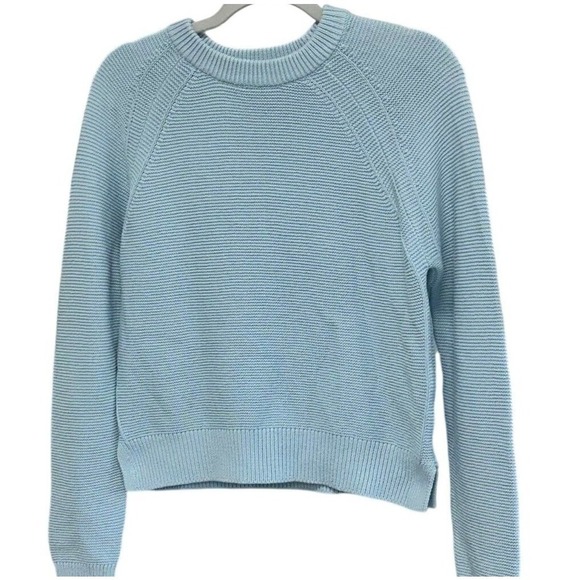 French Connection Sweaters - French Connection Light Blue‎ 100% Cotton Ribbed Crew Neck Sweater - XS- NWT